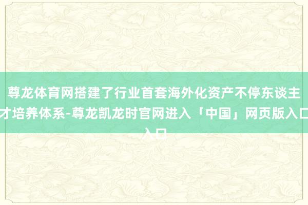 尊龙体育网搭建了行业首套海外化资产不停东谈主才培养体系-尊龙凯龙时官网进入「中国」网页版入口