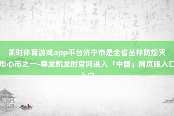 凯时体育游戏app平台济宁市是全省丛林防熄灭重心市之一-尊龙凯龙时官网进入「中国」网页版入口
