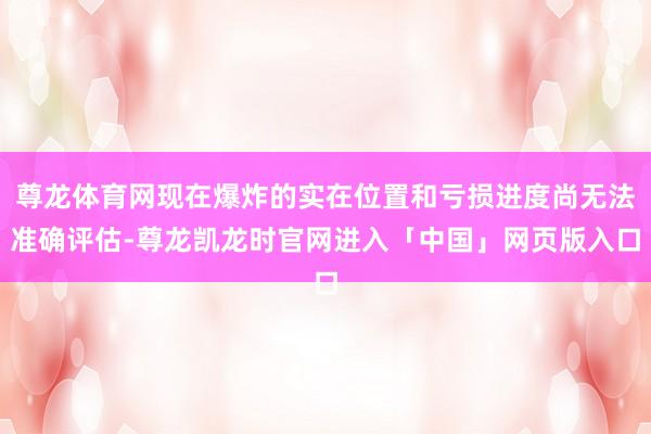 尊龙体育网现在爆炸的实在位置和亏损进度尚无法准确评估-尊龙凯龙时官网进入「中国」网页版入口