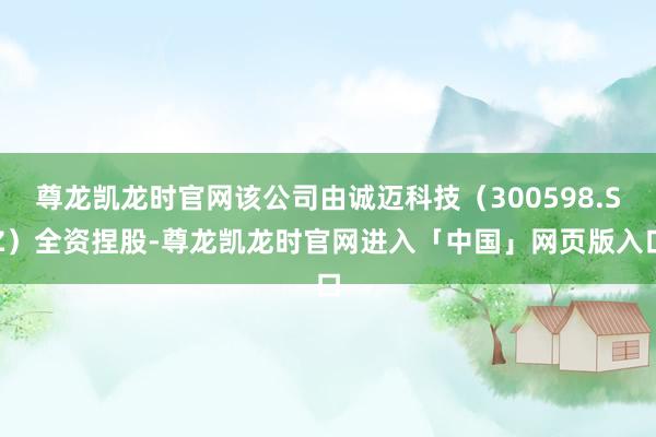 尊龙凯龙时官网该公司由诚迈科技（300598.SZ）全资捏股-尊龙凯龙时官网进入「中国」网页版入口