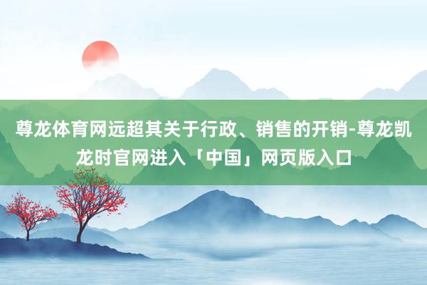 尊龙体育网远超其关于行政、销售的开销-尊龙凯龙时官网进入「中国」网页版入口