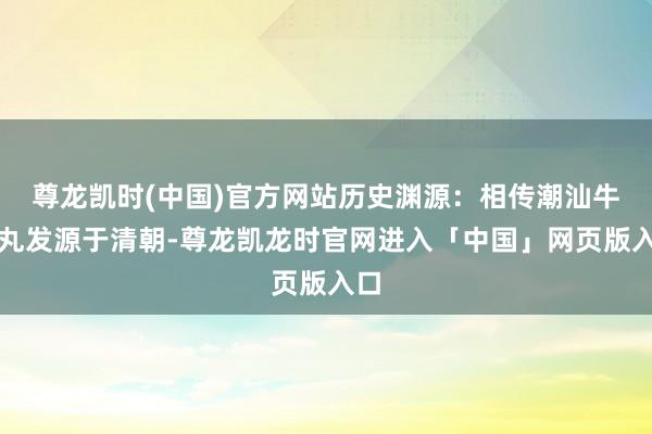 尊龙凯时(中国)官方网站历史渊源：相传潮汕牛肉丸发源于清朝-尊龙凯龙时官网进入「中国」网页版入口