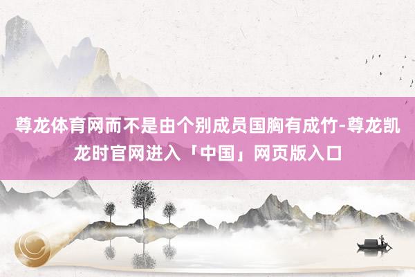 尊龙体育网而不是由个别成员国胸有成竹-尊龙凯龙时官网进入「中国」网页版入口