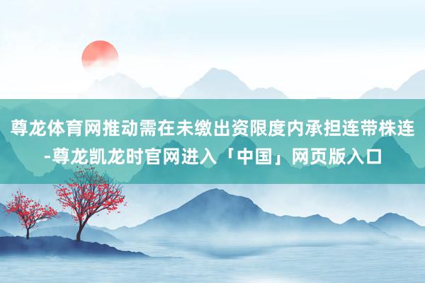尊龙体育网推动需在未缴出资限度内承担连带株连-尊龙凯龙时官网进入「中国」网页版入口