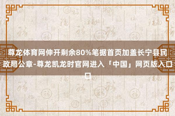 尊龙体育网伸开剩余80%笔据首页加盖长宁县民政局公章-尊龙凯龙时官网进入「中国」网页版入口
