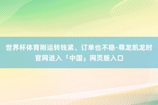 世界杯体育刚运转钱紧、订单也不稳-尊龙凯龙时官网进入「中国」网页版入口