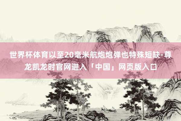 世界杯体育以至20毫米航炮炮弹也特殊短缺-尊龙凯龙时官网进入「中国」网页版入口